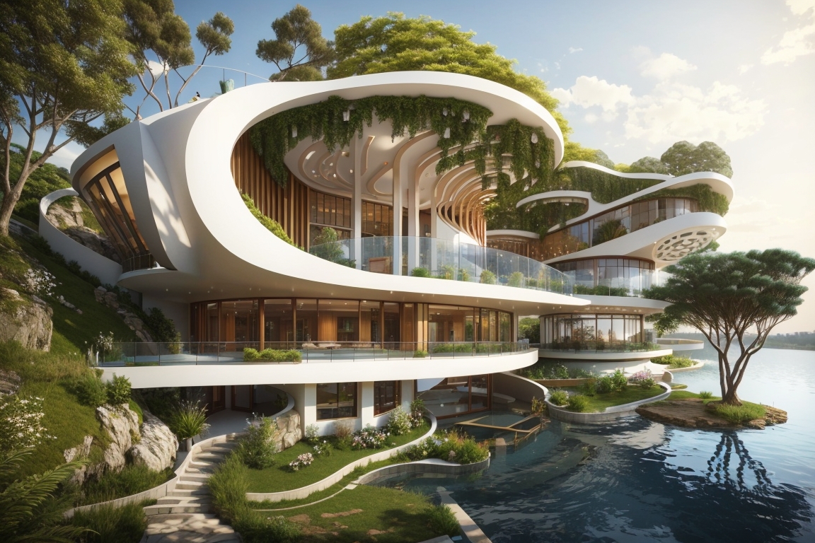 自然に満ちた建築