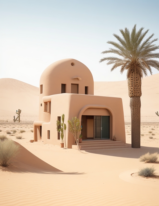 砂漠に馴染んだ建築